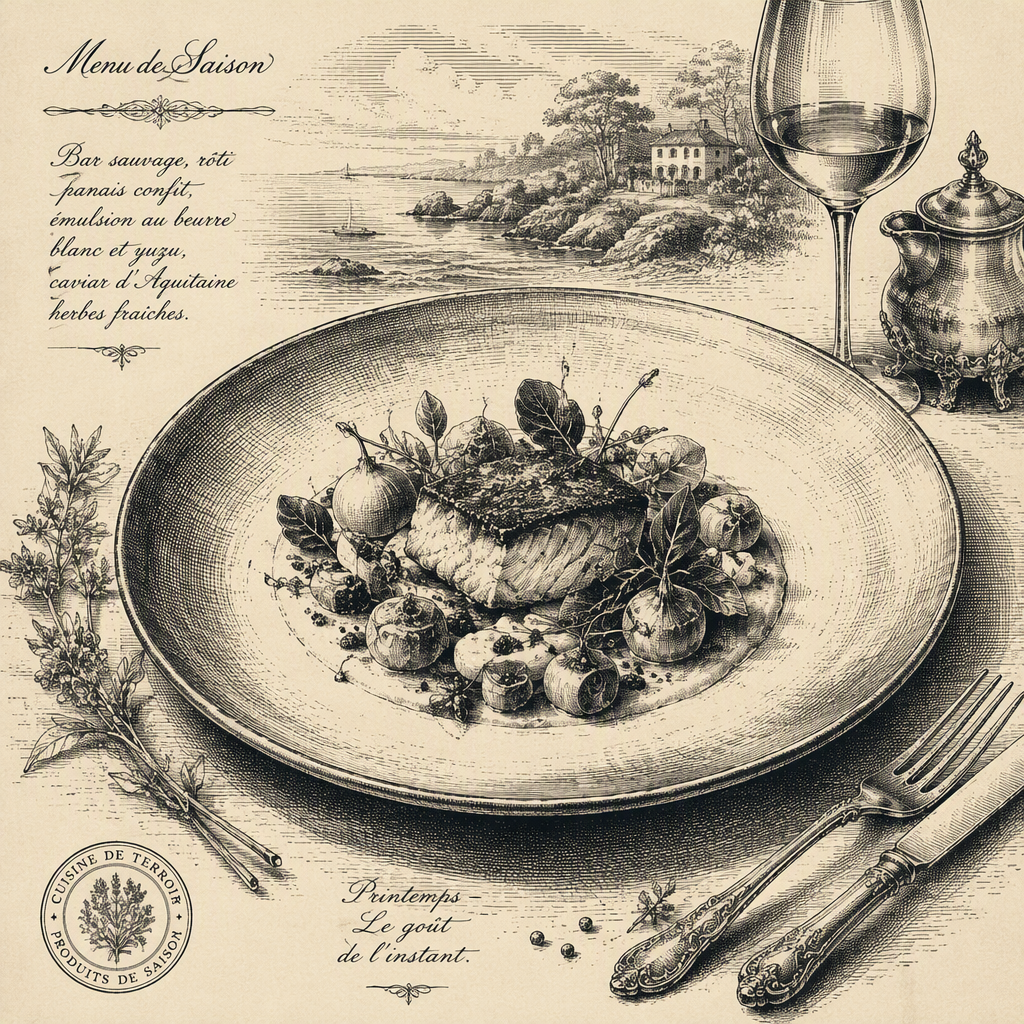 Taiteellisesti aseteltu gourmet-annos lautasella Taiteellisesti aseteltu gourmet-annos lautasella