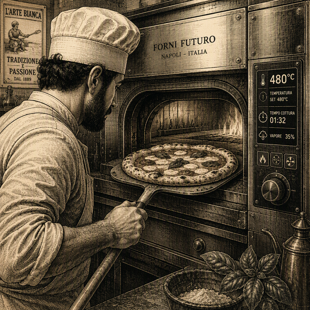 Pizzan valmistus modernissa uunissa Pizzan valmistus modernissa uunissa