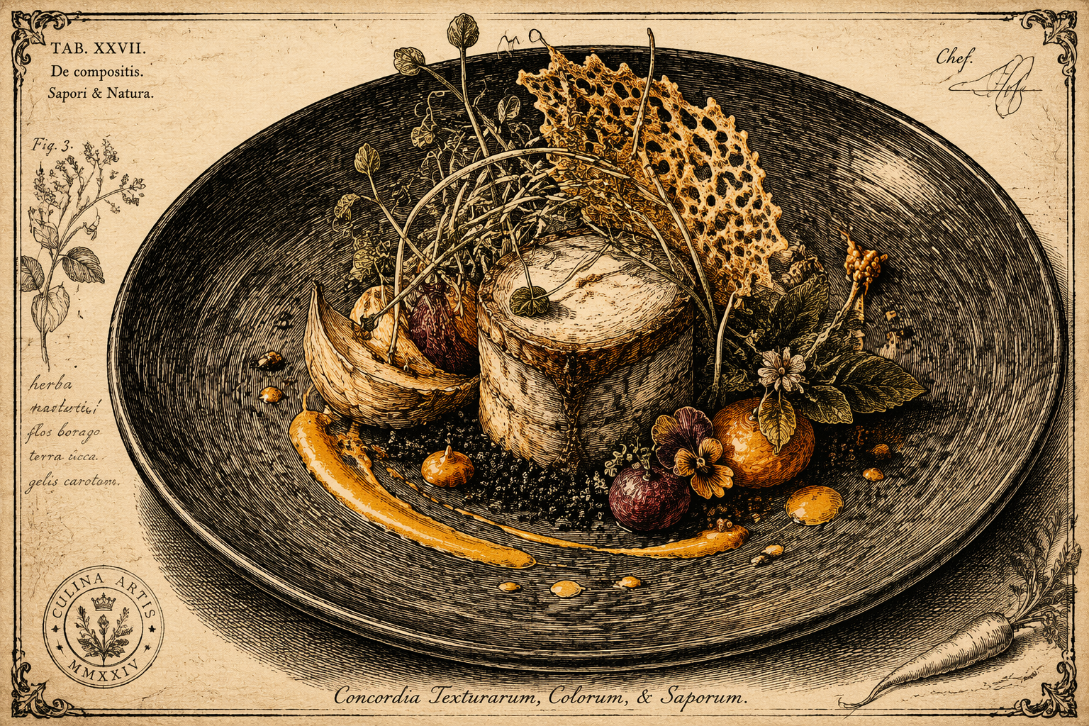Hienostunut gourmet-annos laadukkaasti aseteltuna lautaselle Hienostunut gourmet-annos laadukkaasti aseteltuna lautaselle