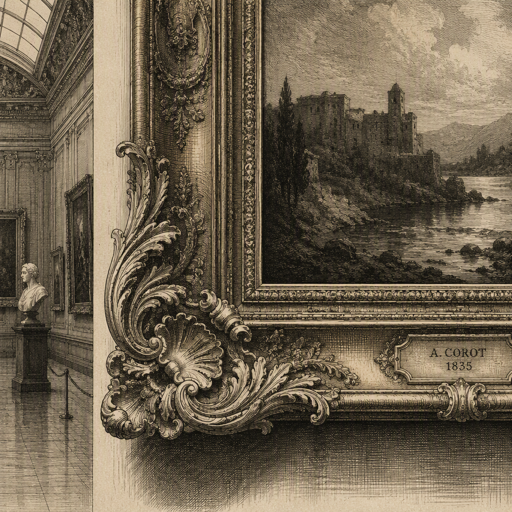 Taidegallerian arvokas kultakehyksinen maalaus museossa Taidegallerian arvokas kultakehyksinen maalaus museossa
