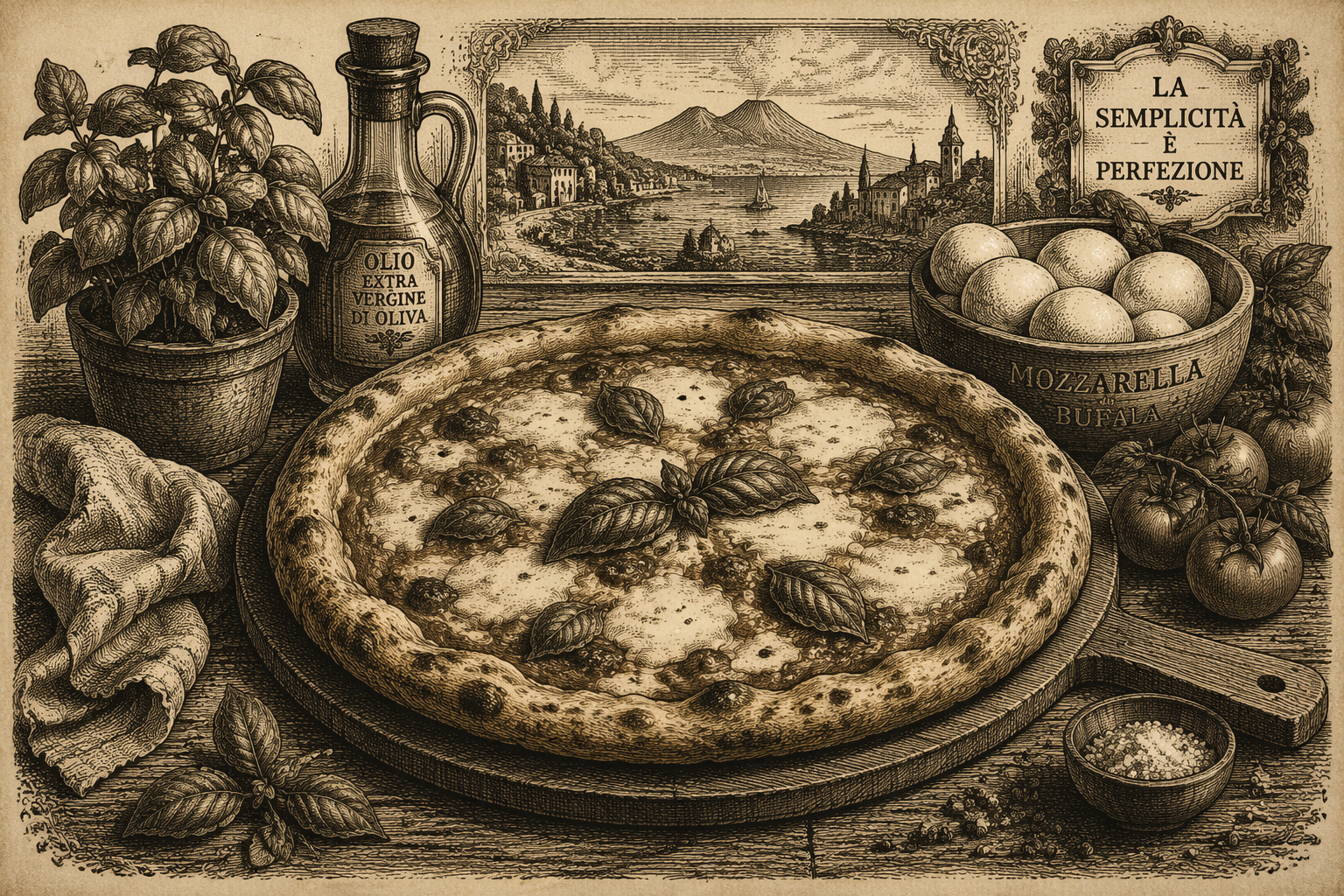 Tuore pizza puisella pöydällä Tuore pizza puisella pöydällä