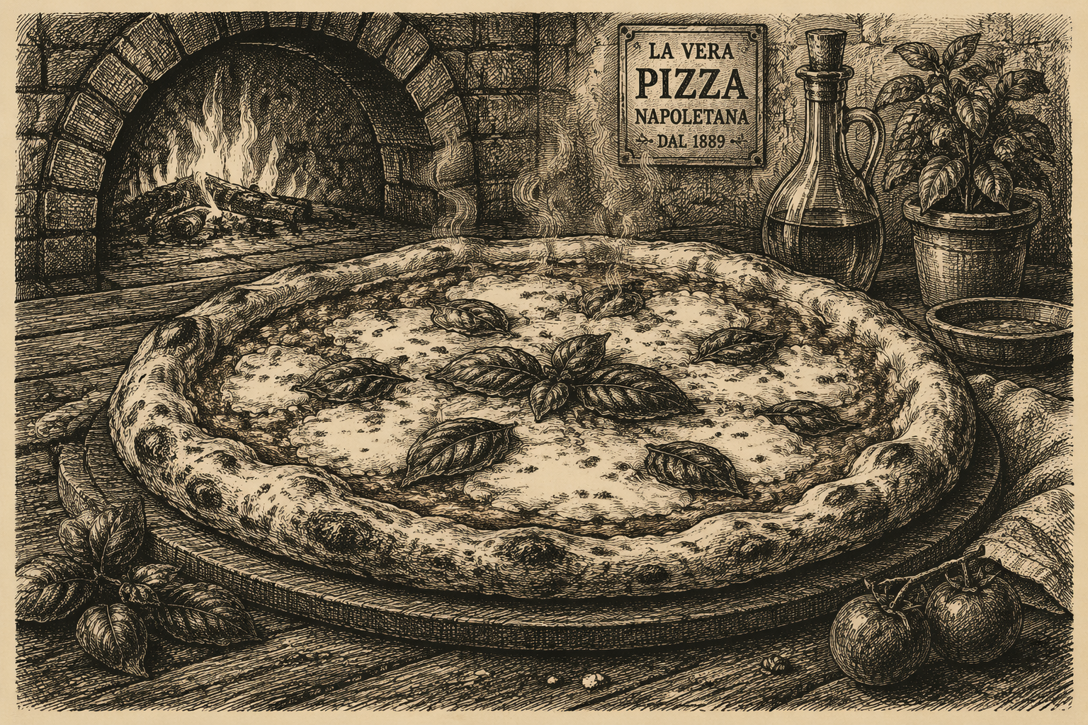 Herkullinen italialaistyylinen pizza puupöydällä Herkullinen italialaistyylinen pizza puupöydällä
