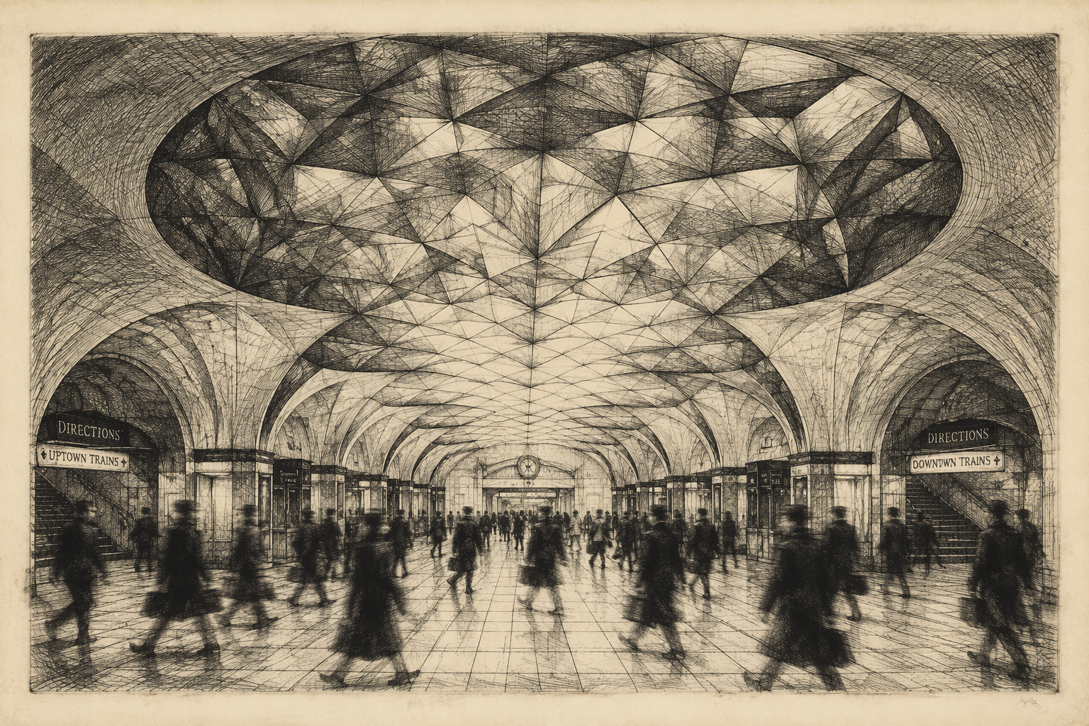 Matkustajia vilkkaalla metroasemalla Matkustajia vilkkaalla metroasemalla